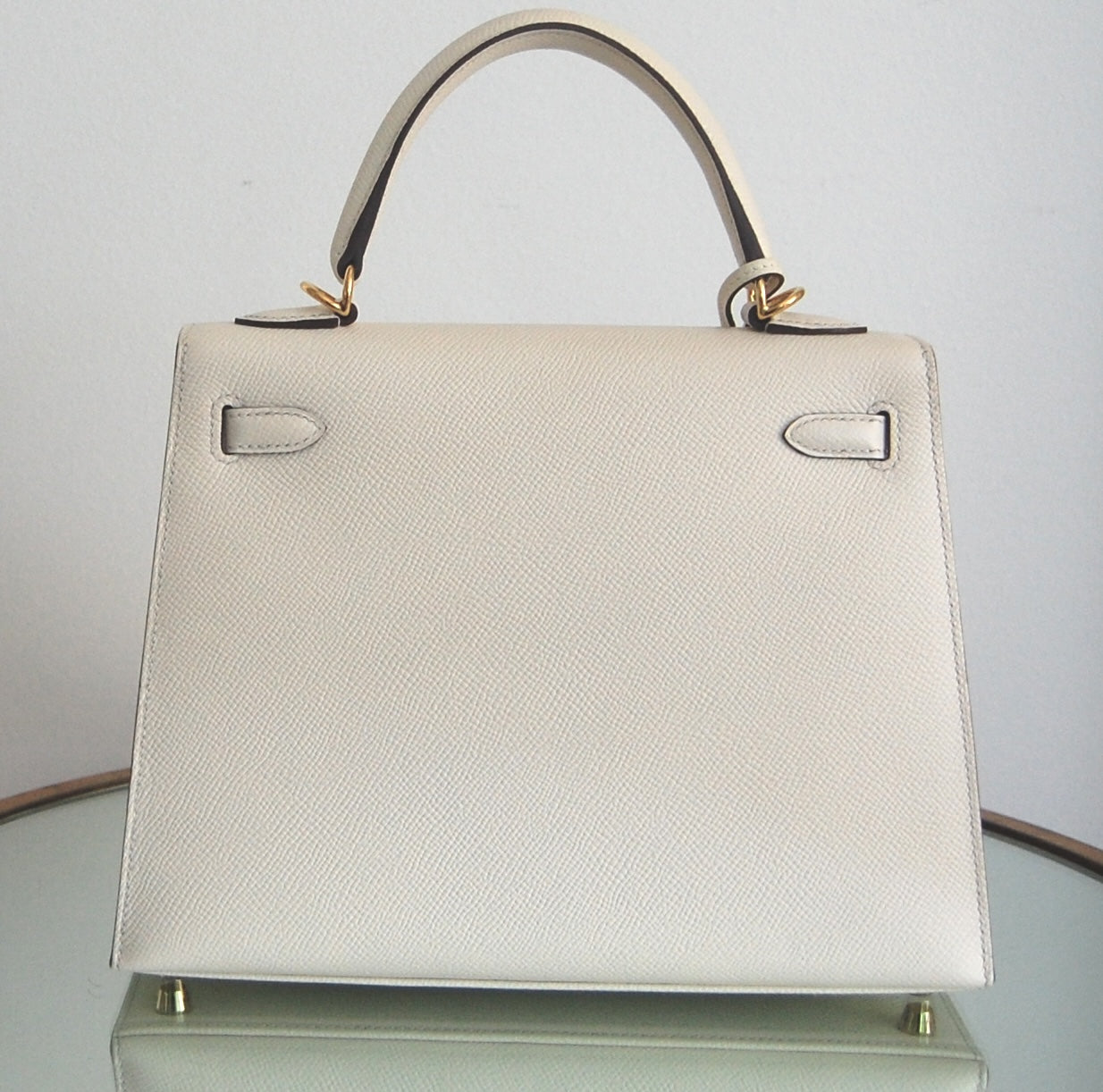 Hermes Kelly 25 Sellier Nata Epsom Gold Hardware