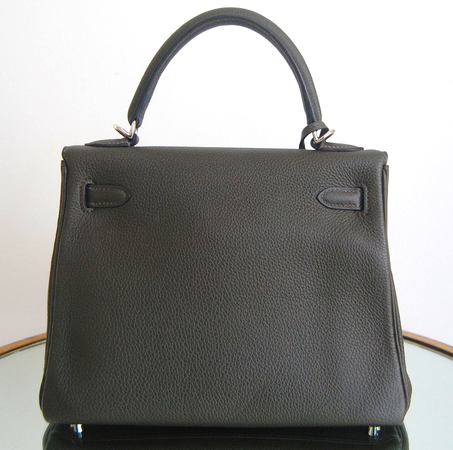Hermes Kelly 25 Vert de Gris Togo Palladium Hardware