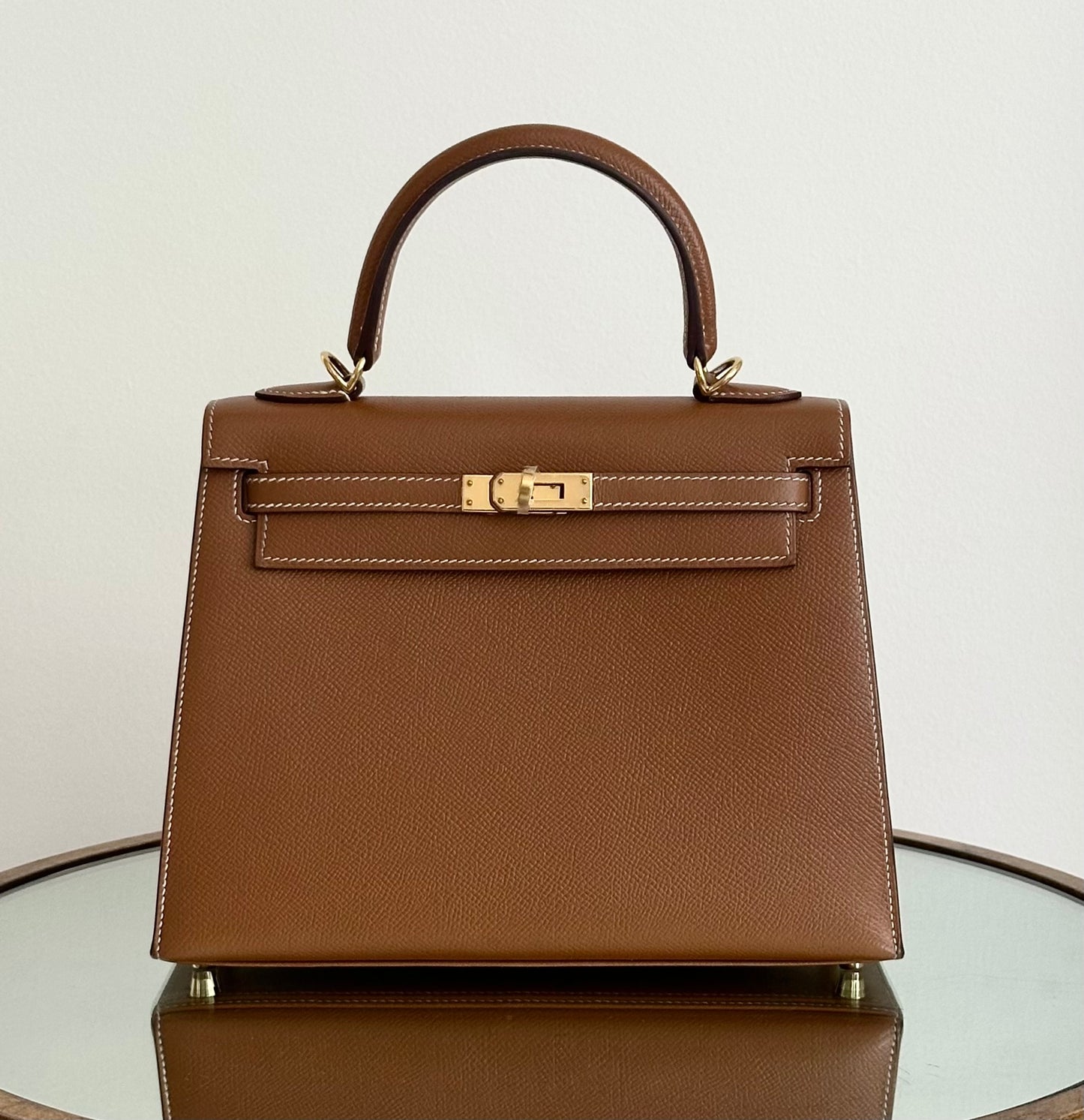 Hermes Kelly 25 Sellier Gold Epsom Gold Hardware