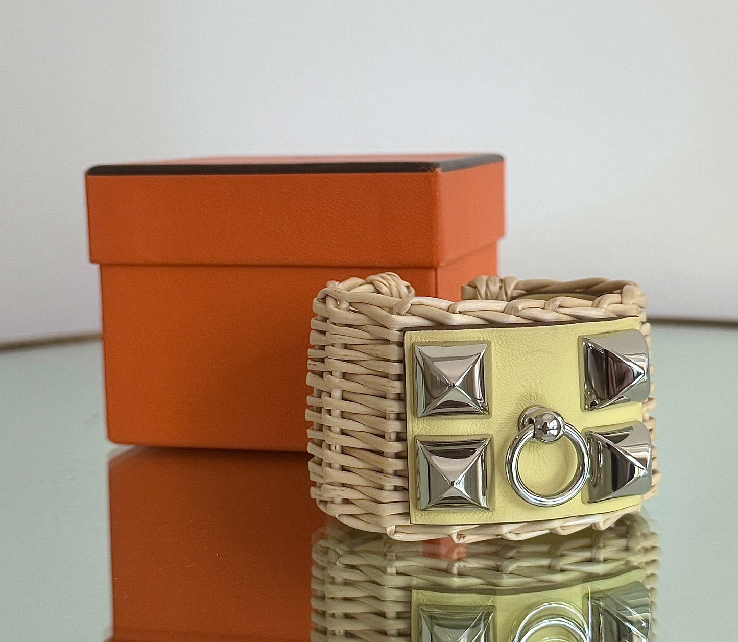 Hermes Picnic CDC Cuff Jaune Milton Palladium