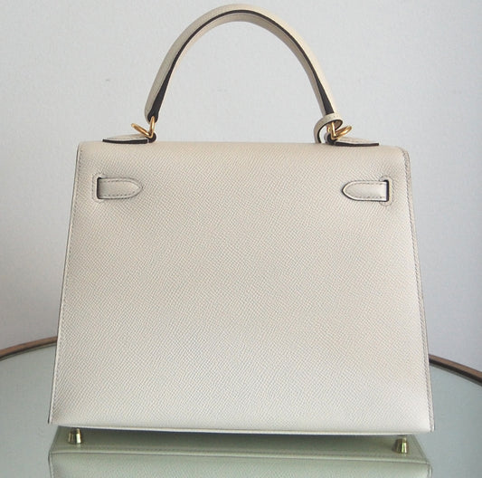 Hermes Kelly 25 Sellier Nata Epsom Gold Hardware