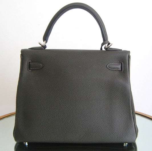 Hermes Kelly 25 Vert de Gris Togo Palladium Hardware
