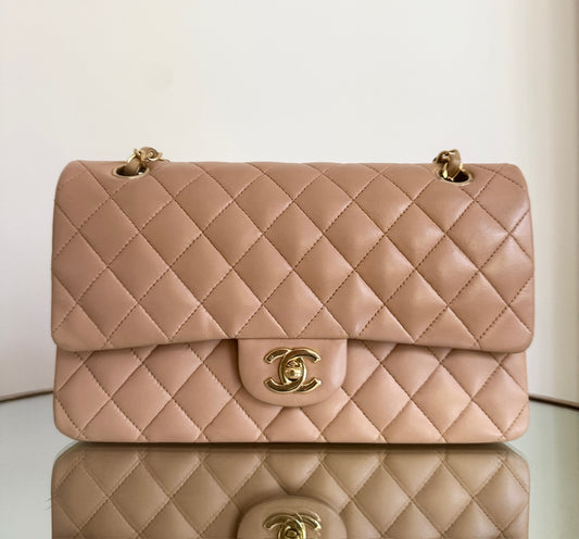 Chanel Caramel Beige Medium Double Flap Gold Hardware