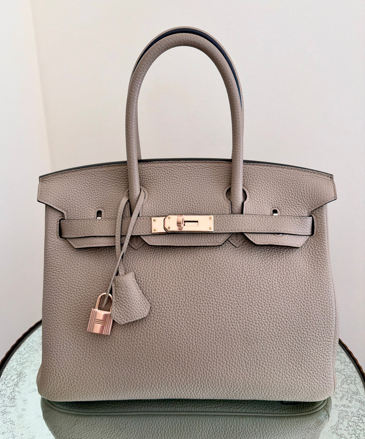 Hermes Birkin 30 Gris Tourterelle Togo Leather Rosegold Hardware