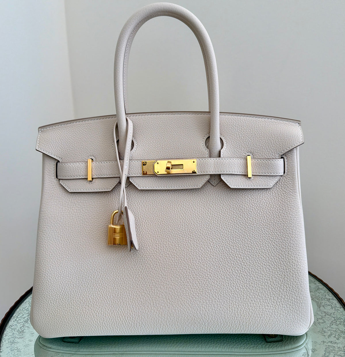 Hermes Birkin 30 Craie Togo Leather Gold Hardware