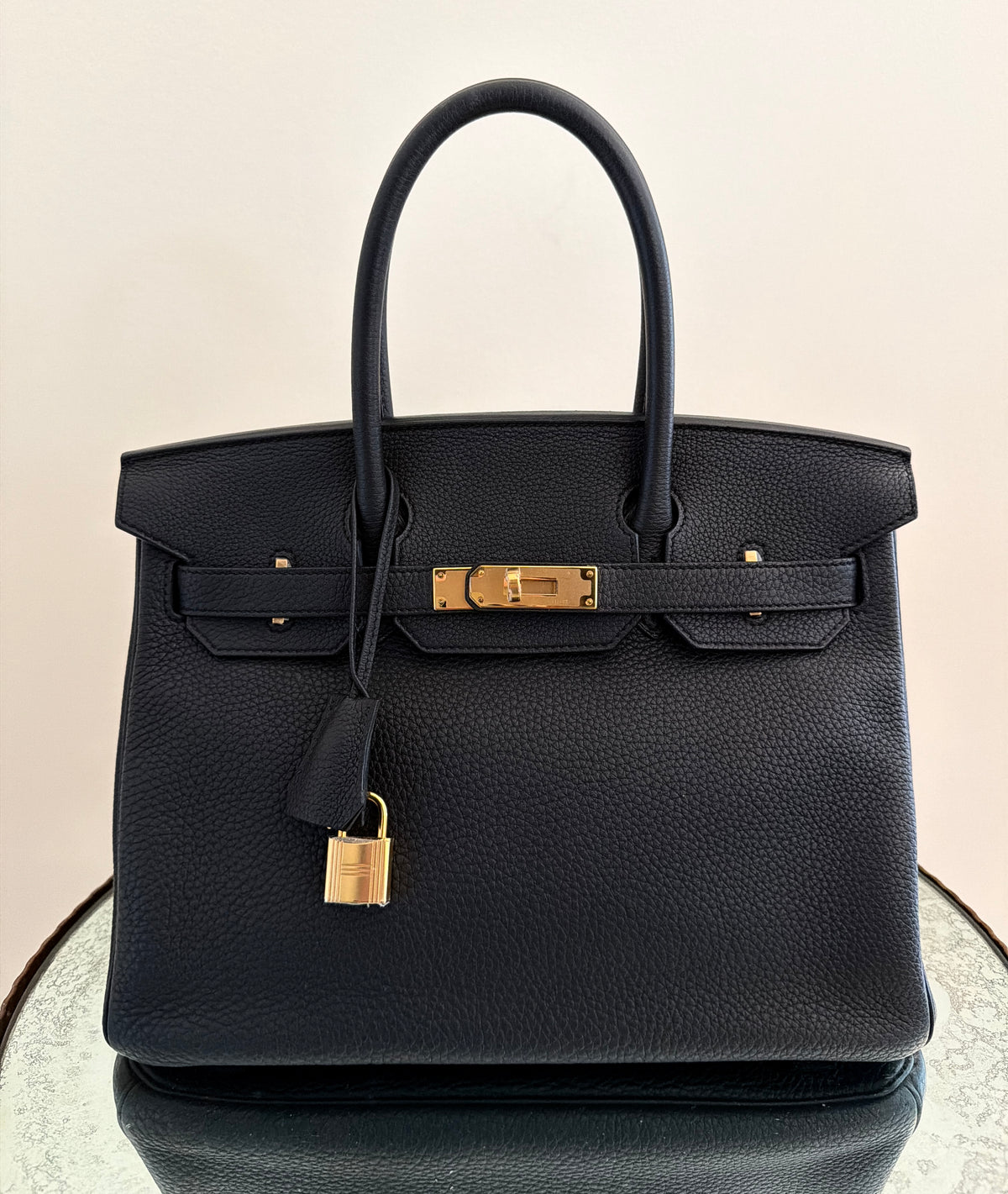 Hermes Birkin 30 Black Togo Leather Gold Hardware