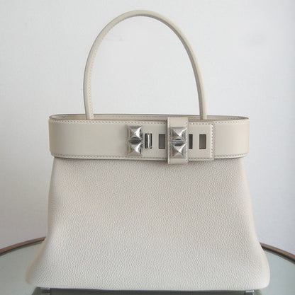 Hermes Medor Top Handle Bag Craie Palladium Hardware